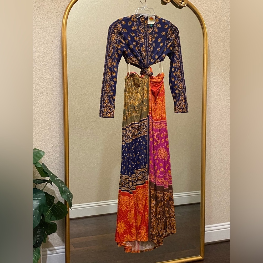 Farm Rio Bandana Dream Cut Out Maxi Dress Size M - Picture 4 of 14